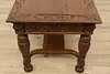 Victorian Antique Carved Oak Library Table Office Desk Lions (23)