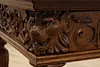 Victorian Antique Carved Oak Library Table Office Desk Lions (24)