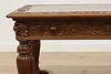 Victorian Antique Carved Oak Library Table Office Desk Lions (7)