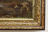 Victorian Barnyard Cows Antique Original Oil Painting 14.5" (7)