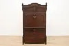 Biedermeier Antique 1878 Secretary Desk, Mirrors & Marquetry (13)