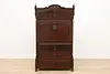 Biedermeier Antique 1878 Secretary Desk, Mirrors & Marquetry (2)