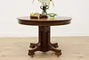 Craftsman Antique 45" Round Oak Dining Table Extends 71" (2)