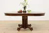 Craftsman Antique 45" Round Oak Dining Table Extends 71" (4)