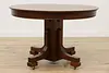 Craftsman Antique 45" Round Oak Dining Table Extends 71" (9)