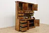 Farmhouse Vintage English Pine Kitchen Cupboard or Cabinet (3)