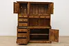 Farmhouse Vintage English Pine Kitchen Cupboard or Cabinet (4)