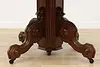 Victorian Antique Round Walnut Dining Table, 3 Leaves (10)