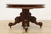 Victorian Antique Round Walnut Dining Table, 3 Leaves (11)