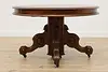 Victorian Antique Round Walnut Dining Table, 3 Leaves (13)