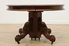 Victorian Antique Round Walnut Dining Table, 3 Leaves (16)