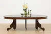 Victorian Antique Round Walnut Dining Table, 3 Leaves (4)