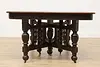 Victorian Eastlake Antique Cherry Dining Table, Extends 10' (12)