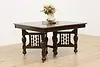 Victorian Eastlake Antique Cherry Dining Table, Extends 10' (3)