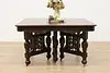 Victorian Eastlake Antique Cherry Dining Table, Extends 10' (4)