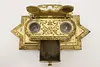 Victorian Antique Brass Plated Double Desktop Inkwell (4)