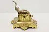 Victorian Antique Brass Plated Double Desktop Inkwell (9)