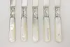 Set of 5 Victorian Antique Sterling & Pearl Cheese Knives LF (4)