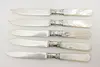 Set of 5 Victorian Antique Sterling & Pearl Cheese Knives LF (5)