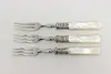 Set of 3 Victorian Antique Sterling & Pearl Appetizer Forks (2)