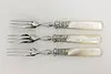 Set of 3 Victorian Antique Sterling & Pearl Appetizer Forks (5)