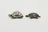 Pair of Vintage Miniature Sterling Silver Turtle Sculptures (2)