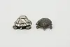 Pair of Vintage Miniature Sterling Silver Turtle Sculptures (3)