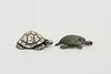 Pair of Vintage Miniature Sterling Silver Turtle Sculptures (4)