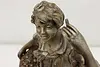 Picking Cherries Sculpture Antique Metal Statue, Rousseau (16)