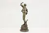 Picking Cherries Sculpture Antique Metal Statue, Rousseau (6)