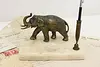 Elephant Sculpture Vintage Desktop Pen Holder, Onyx Base (2)