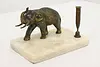 Elephant Sculpture Vintage Desktop Pen Holder, Onyx Base (3)