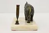 Elephant Sculpture Vintage Desktop Pen Holder, Onyx Base (5)