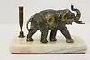 Elephant Sculpture Vintage Desktop Pen Holder, Onyx Base (6)