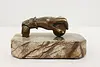 Classical Antique Bronze Hand & Marble Base Paperweight (7)