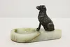 Art Deco Antique Onyx & Dog Sculpture Tray (3)