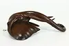 African Statue Vintage Hand Carved Rosewood Elephant Head (7)