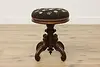 Victorian Antique Piano or Organ Stool Needlepoint Barnett (2)