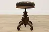 Victorian Antique Piano or Organ Stool Needlepoint Barnett (6)