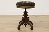 Victorian Antique Piano or Organ Stool Needlepoint Barnett (8)