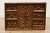 Asian Vintage Carved Pine Jewelry or Collector Cabinet (7)