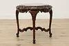 French Design Vintage Walnut & Marble Top Coffee End Table (8)