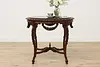 French Design Walnut Marble Top Parlor Lamp or Hall Table (2)