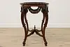 French Design Walnut Marble Top Parlor Lamp or Hall Table (7)