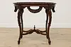 French Design Walnut Marble Top Parlor Lamp or Hall Table (8)