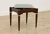 Midcentury Modern Vintage Walnut & Brass Bench Stool Storage (3)