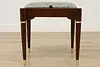 Midcentury Modern Vintage Walnut & Brass Bench Stool Storage (7)