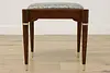 Midcentury Modern Vintage Walnut & Brass Bench Stool Storage (9)