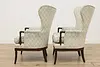 Pair of Art Deco Upholstered Fan Back Library Chairs (11)