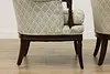 Pair of Art Deco Upholstered Fan Back Library Chairs (24)